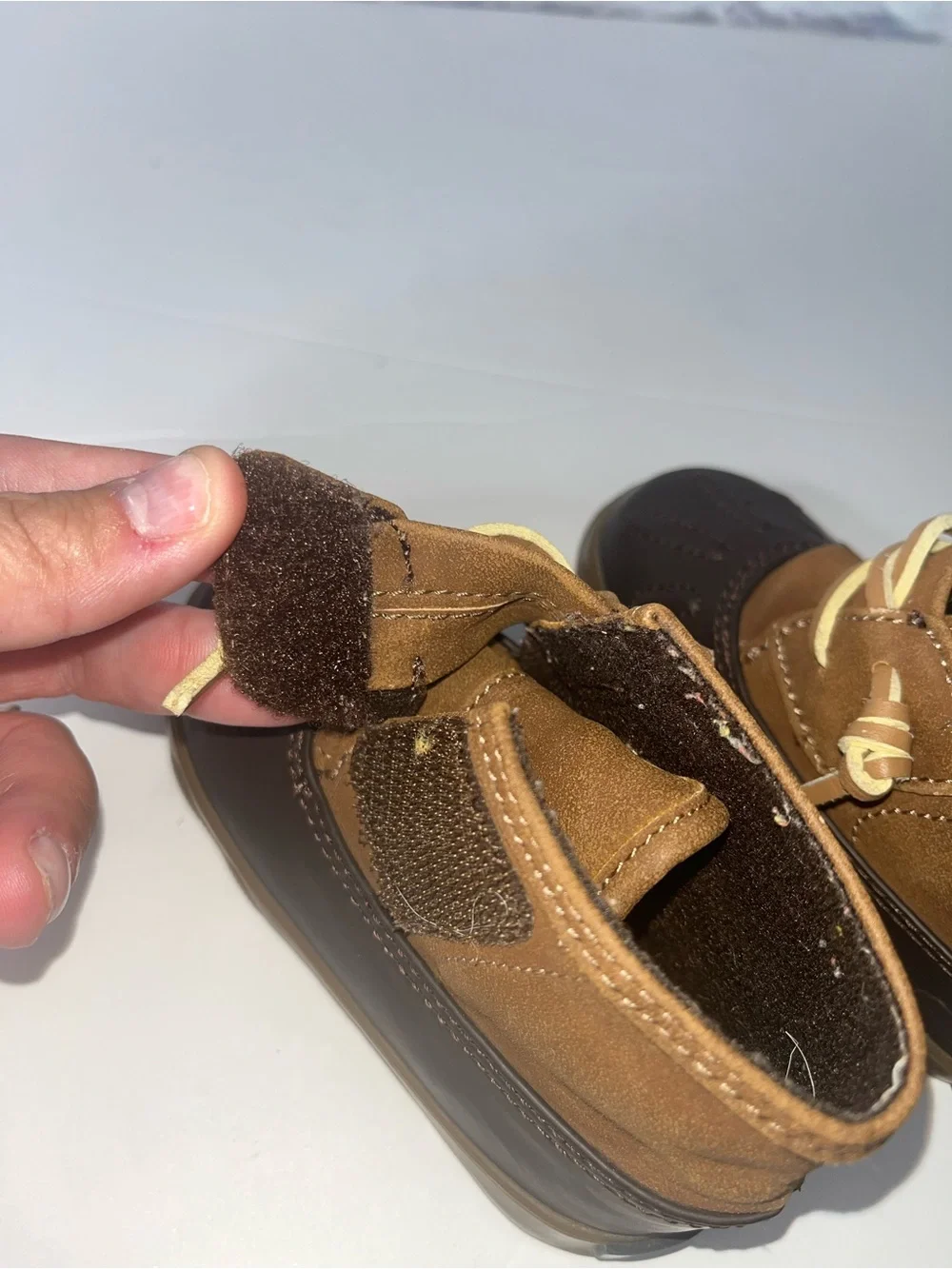 Sperry Baby Boys Brown and Tan Kids Duck Boots size 4